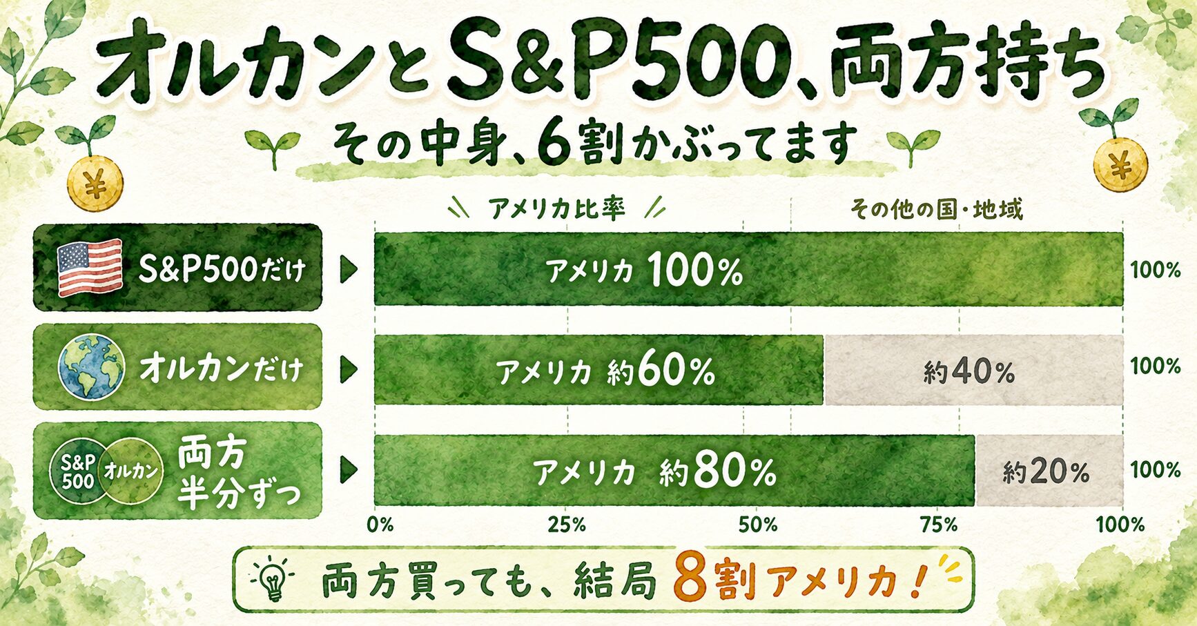 オルカンとS&P500は同じアメリカ株